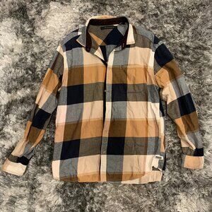 Sean John Legacy Plaid Button-Up Shirt Yellow Brown Men’s Long Sleeve Casual 3XL